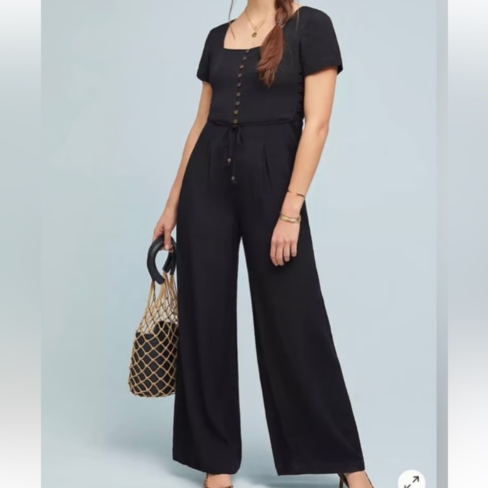 Maeve Anthropologie black jumpsuit